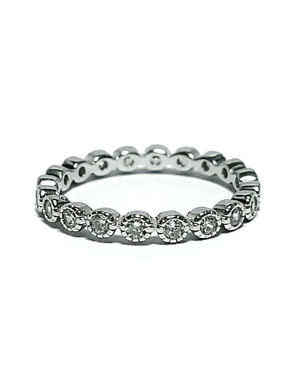 Eternity Sterling Silver Cubic Zirconia Band size 7 Ring